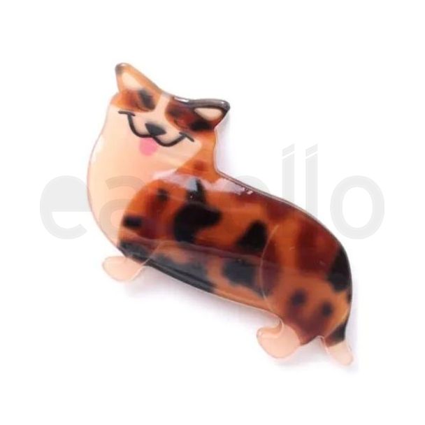 Brown Corgi Dog Shaped Hair Clamp - 7.5cm