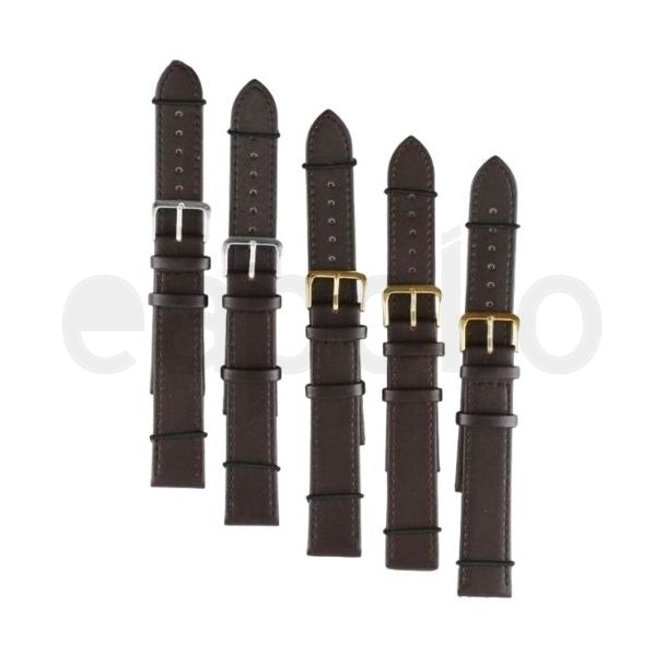 Brown Extra Long Leather Watch Straps with Gold & Silver Buckles- 22mm