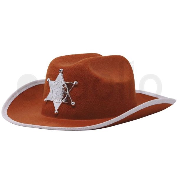Brown Felt Sheriff  Hat For Children