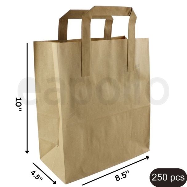 Wholesale Brown Kraft Paper Takeaway Bags