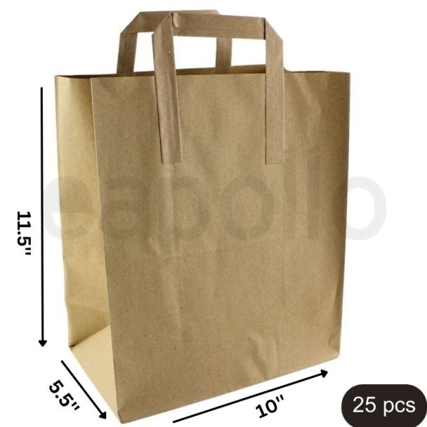 Wholesale Brown Kraft Paper Takeaway Bags