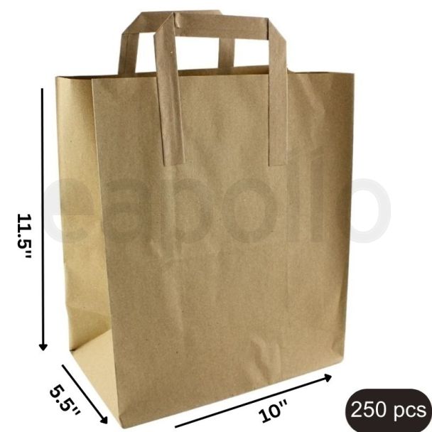 Wholesale Brown Kraft Paper Takeaway Bags