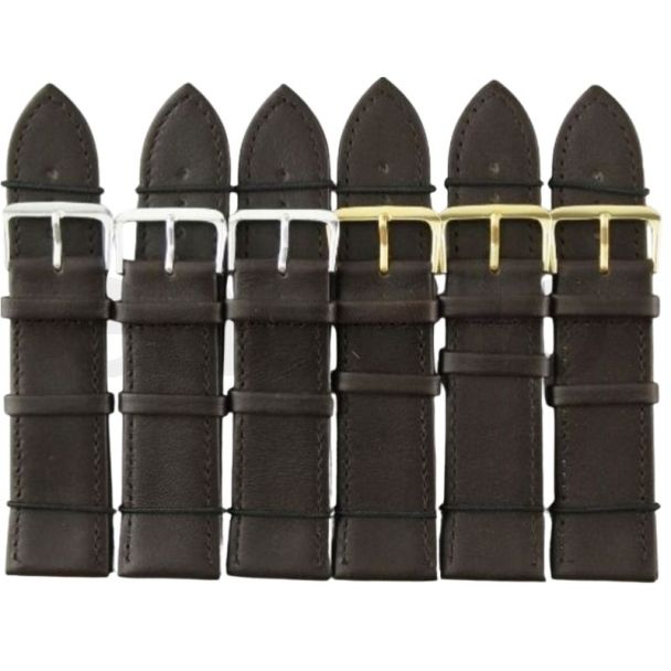 Brown Leather Watch Straps - Asst. Buckles - 24mm