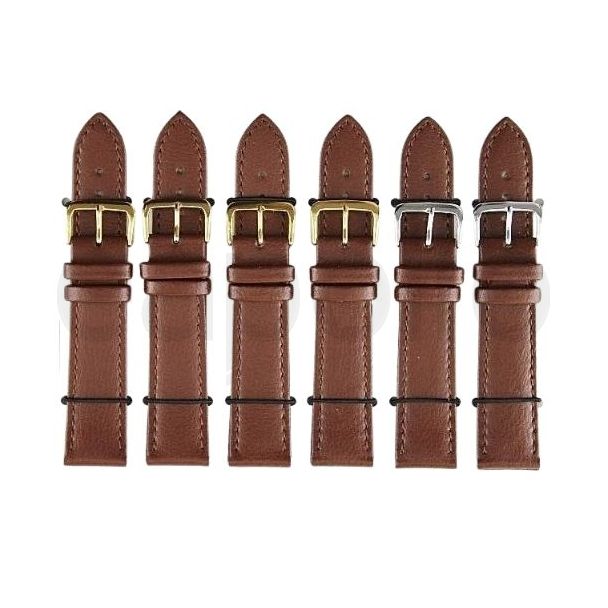 Brown Leather Watch Straps with Gold & Silver Buckles - 20mm