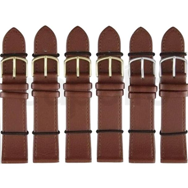 Brown Long Leather Watch Straps - 22mm