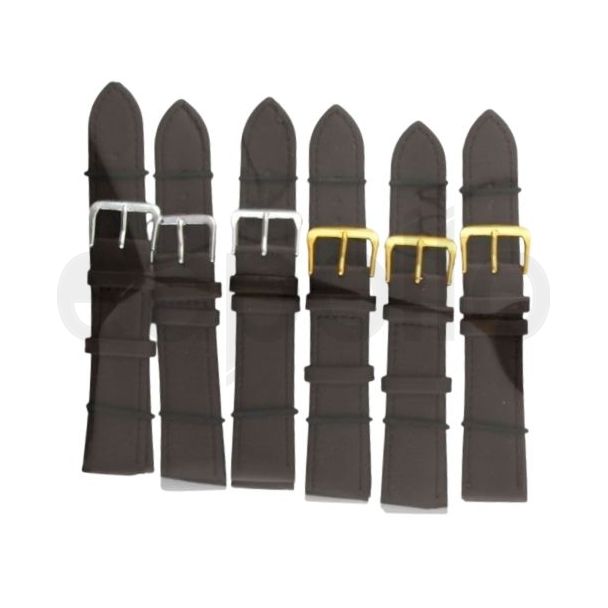 Brown Long Leather Watch Straps with Gold & Silver Buckles - 20mm