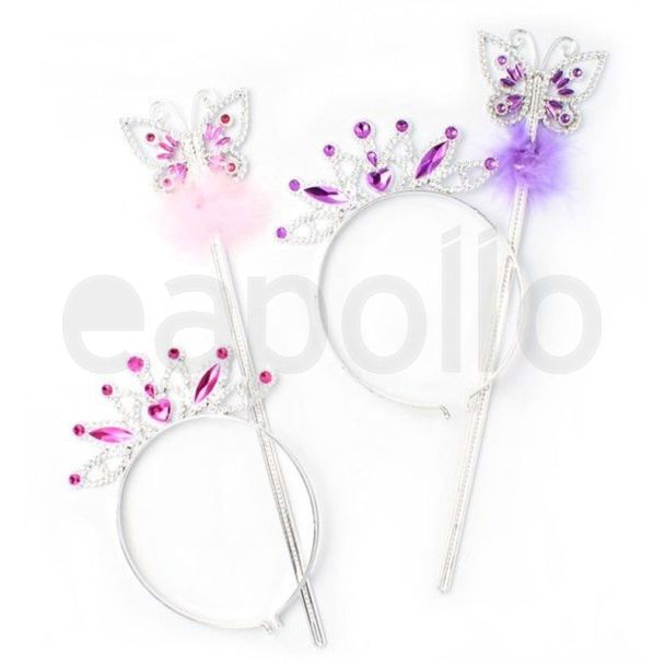 Butterfly Wand & Tiara Set - Assorted 