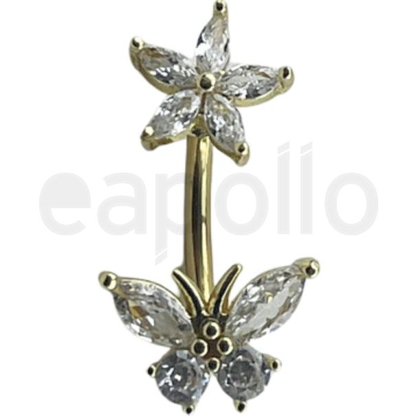 Butterfly Belly Bar – Gold