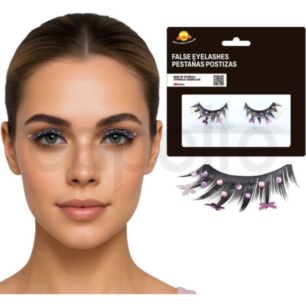 Butterfly Design False Eyelashes with Glue