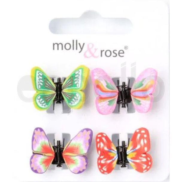 Butterfly Design Mini Clamps - Assorted Colours (1cm)