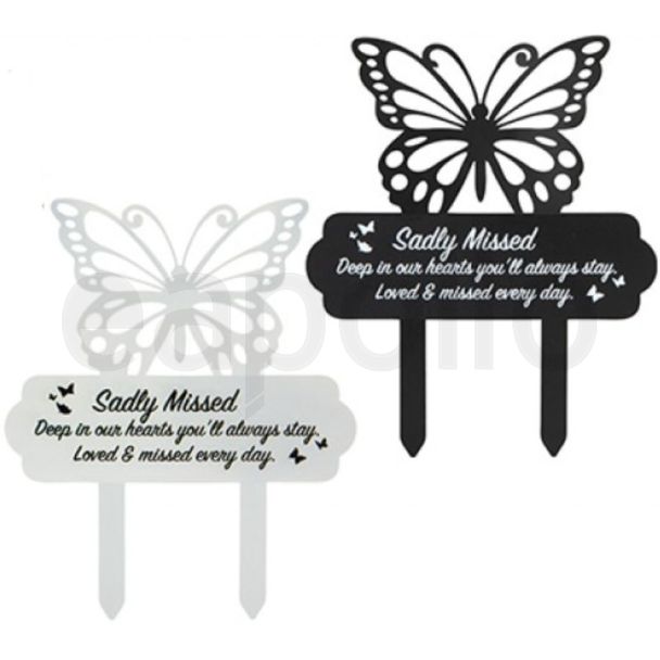 Butterfly Memorial Plaque – Sadly Missed Assorted