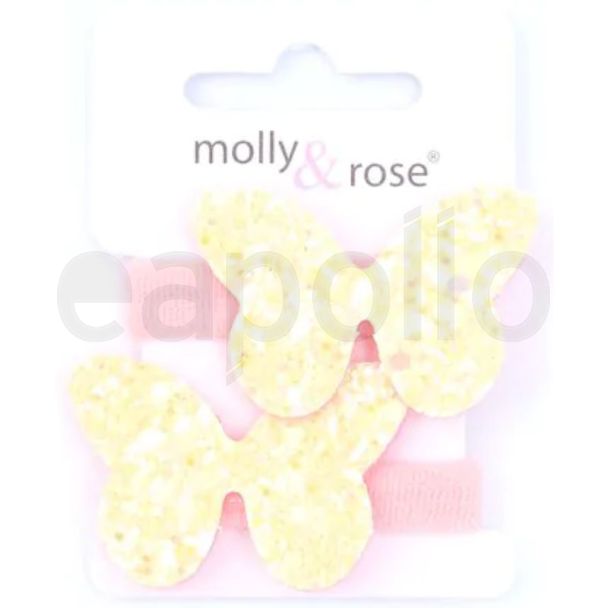 Butterfly Motif Jersey Ponios - Assorted Colours (7mm x 2.5cm)
