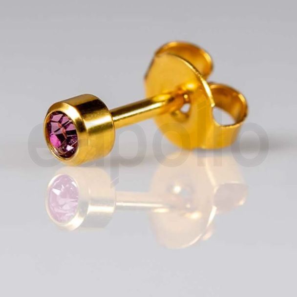 Caflon Blu June Mini Gold Alexandrite Birthstone Ear Piercing Studs