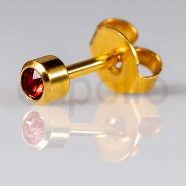 Caflon Blu Regular Gold February Amethyst Birthstone Ear Piercing Studs