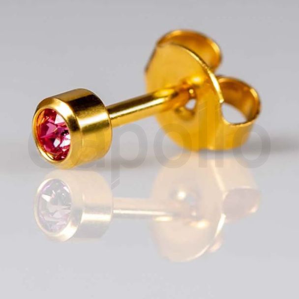 Caflon Blu Regular October Gold Rose Zicron Birthstone Studs