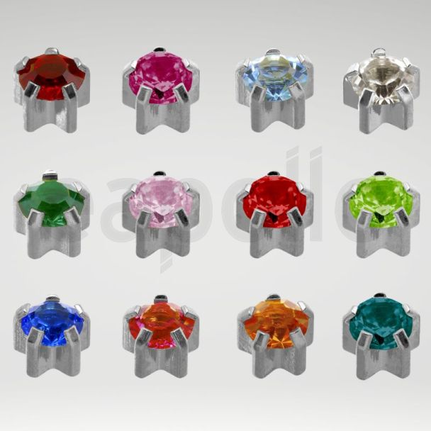 Caflon Blu White Claw Ear Piercing Studs - Assorted Birthstones