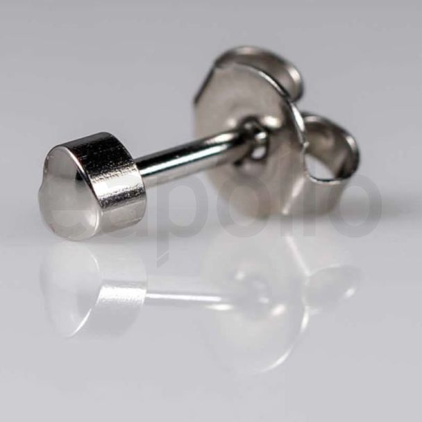 Caflon Blue Regular Silver Heart Shaped Ear Piercing Studs