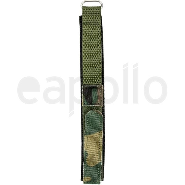 Camouflage Green Hook and Loop Watch Strap with Velcro Fastening - 18mm