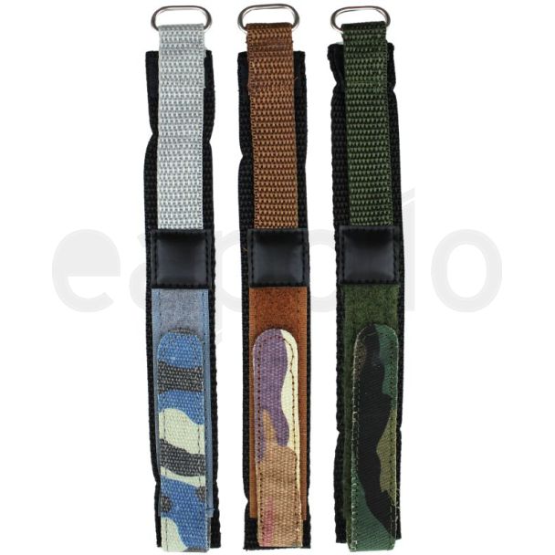 Camouflage Hook and Loop Watch Strap with Velcro Fastening - Assorted - 14mm
