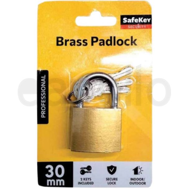 Brass Padlock with 3 Keys – 30mm