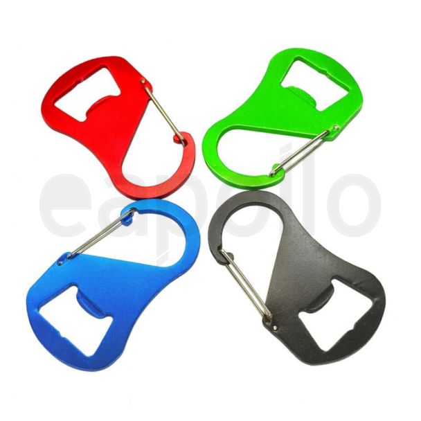 Carabiner with Bottle Opener and Clip Keychain - Assorted 