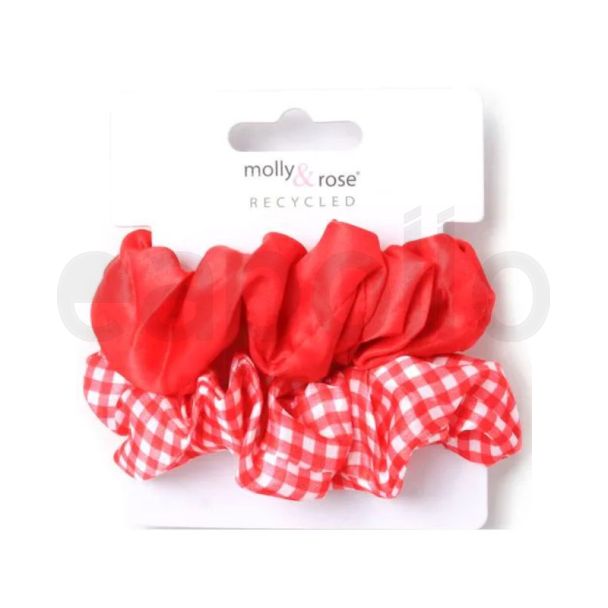 2pcs Red Small Hair Scrunchies - 8cm