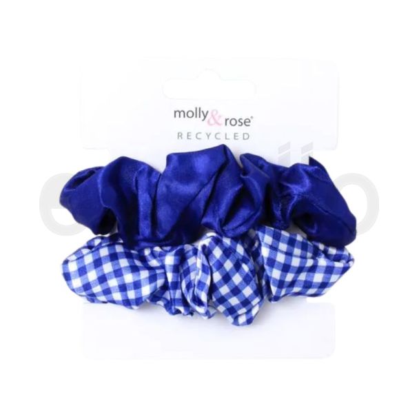 2pcs Royal Blue Small Hair Scrunchies - 8cm