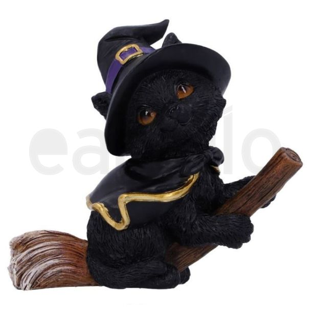 Tabitha Black Cat Witches and Broomstick Figurine 11cm