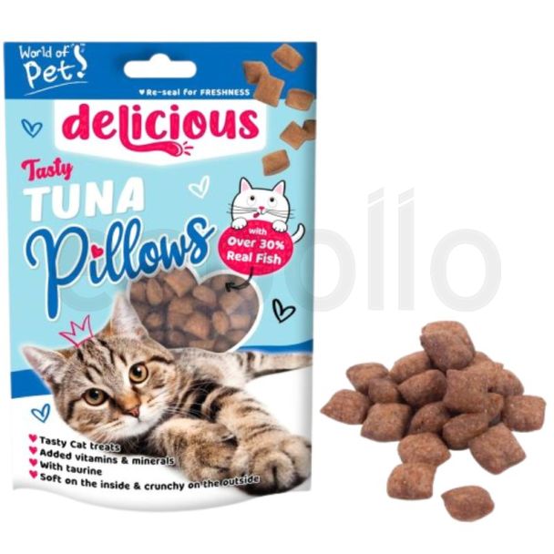 World of Pets - Cat Treats - Tasty Tuna Pillows - 80g (BB-01/06/2026)