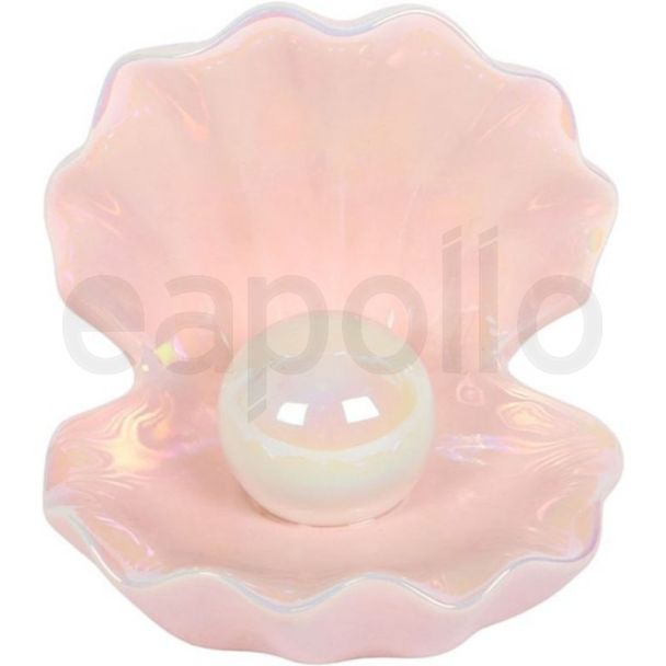 Ceramic Clam Shell Trinket Dish with Pearl Detail