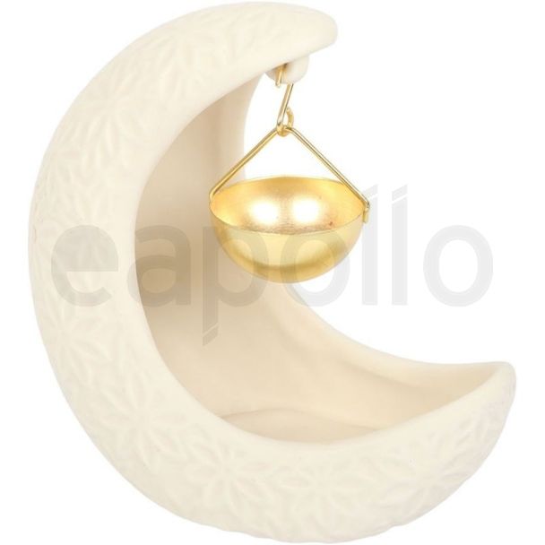 Ceramic Crescent Moon Hanging Oil Burner