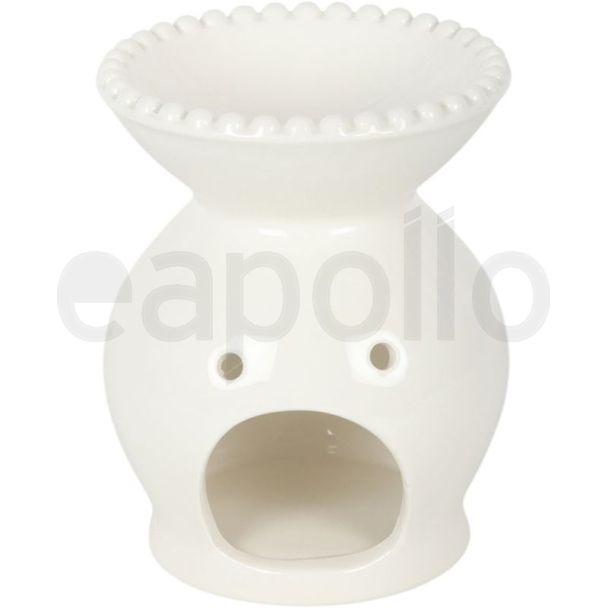 Ceramic Oil Burner with Beaded Rim - 13.5cm