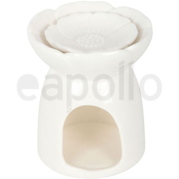 Ceramic Peony Flower Oil Burner and Wax Warmer - 13cm