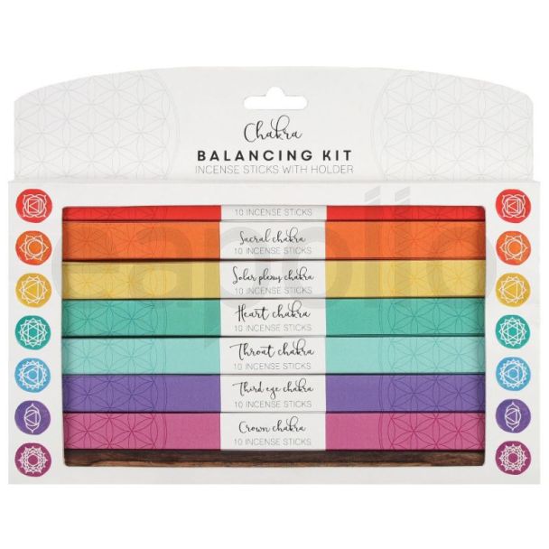 Chakra Incense Balancing Kit Gift Pack with Holder- Assorted