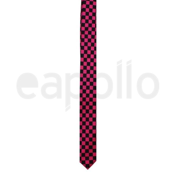 Chequered Pink & Black Tie