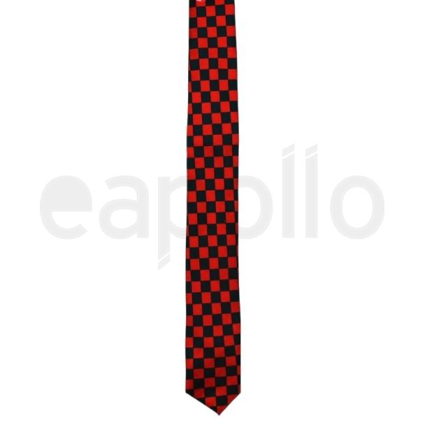 Chequered Red & Black Tie