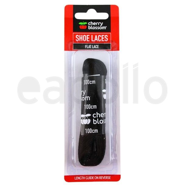 Cherry Blossom Flat Shoelace (100cm) - Black