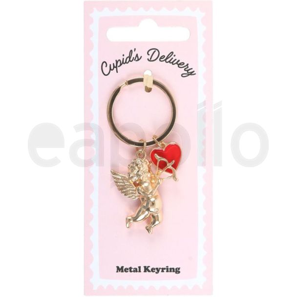 Cherub Cupid Enamel Keyring – 7 cm