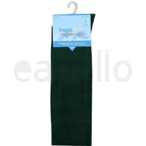 Children's Cotton Rich Olive Green Over the Knee Socks (UK - 4-6.5)