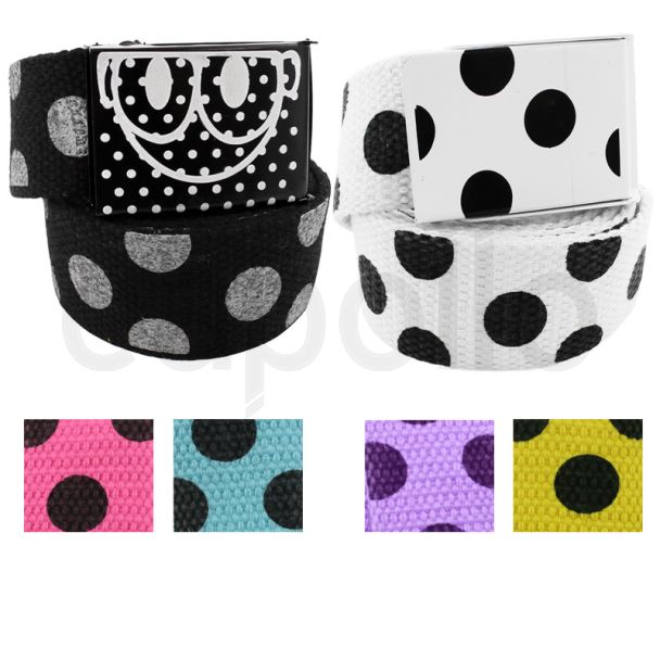 Childrens Polka Dot Canvas Belt - Assorted Colours