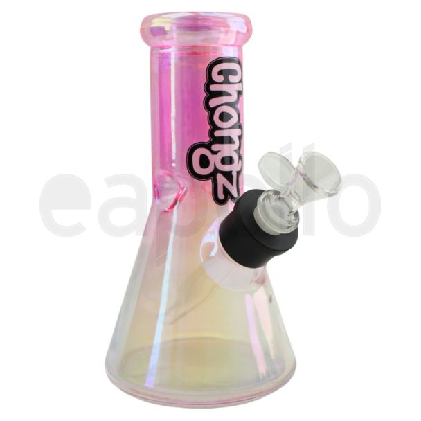 Chongz ''Broken Biscuit" Glass Waterpipe - Irridescent Pink (8 Inches) 