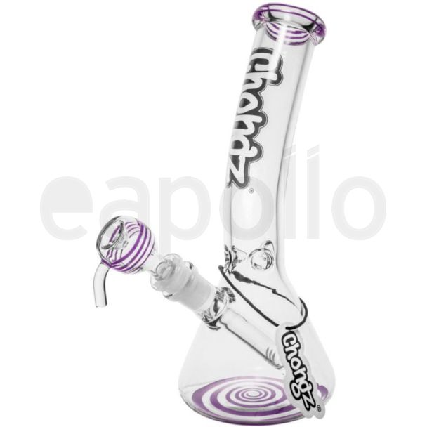 Chongz "Goosebump Jnr" Glass Waterpipe With Purple Accents - 9.8 Inch