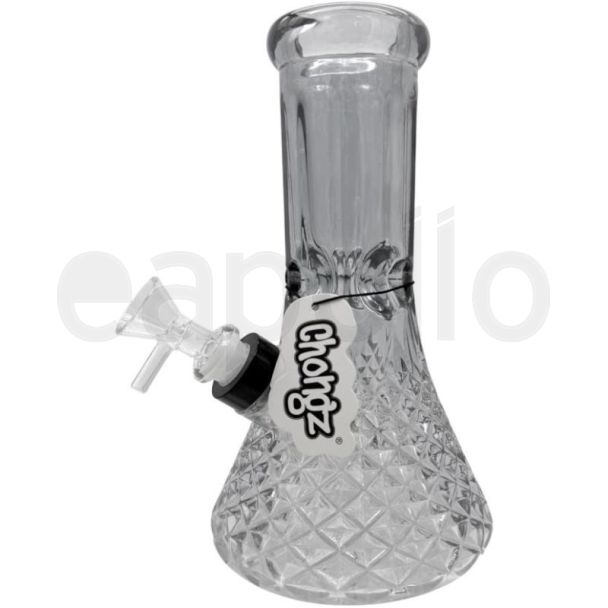 Chongz Smoked Cut Glass "Marty" Waterpipe - 8 Inch