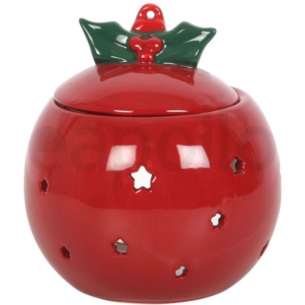 Christmas Bauble Oil Burner - Red