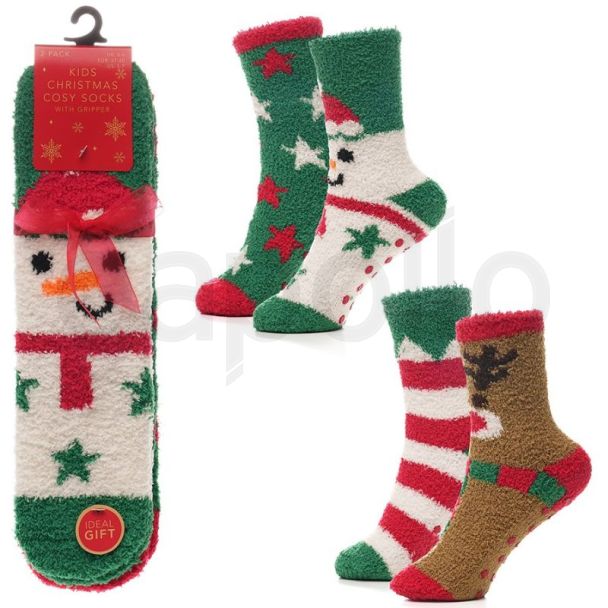 Christmas Design Babies Cosy Socks - Assorted 