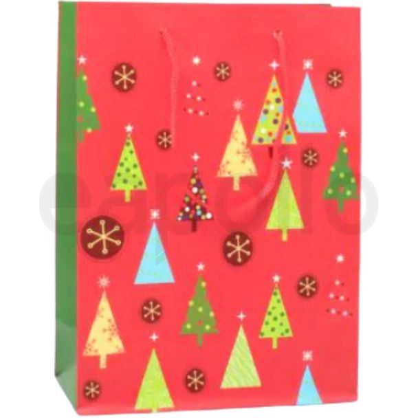 Christmas Tree Print Gift Bag - 32x26x10cm