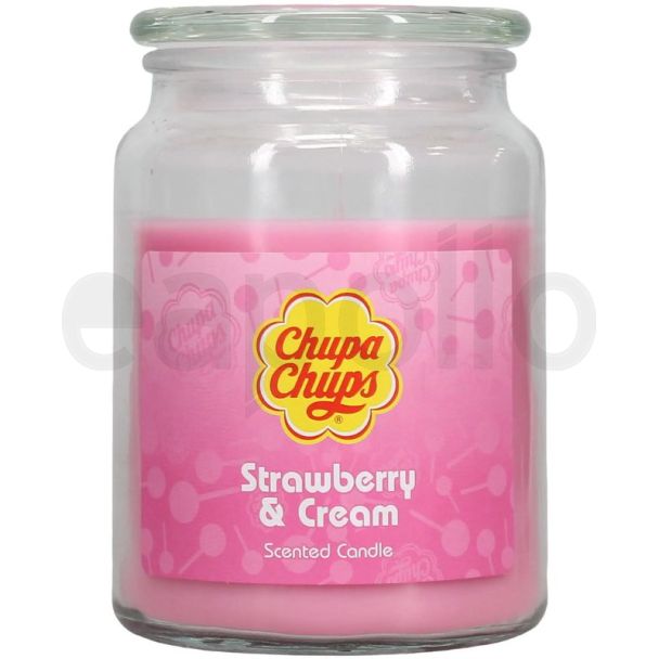 Chupa Chups Scented Jar Candle - Strawberry & Cream (510g)