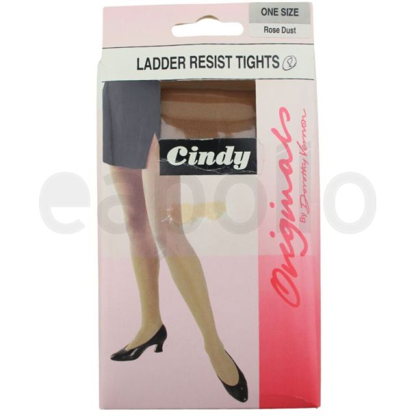 Cindy Ladder Resist Tights - (One Size) (Rose Dust) 