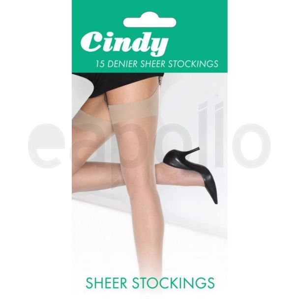 Cindy's 15 Denier Sheer Stockings - (One Size) (1pp)