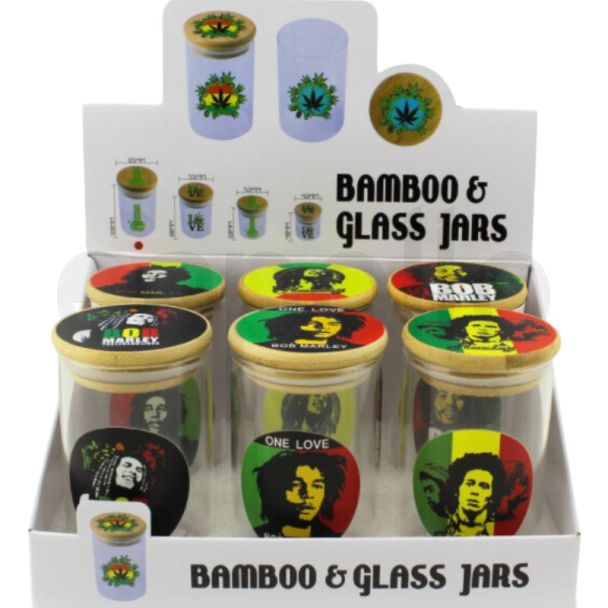 Clear Bamboo & Glass Jars (108 x 65mm) 